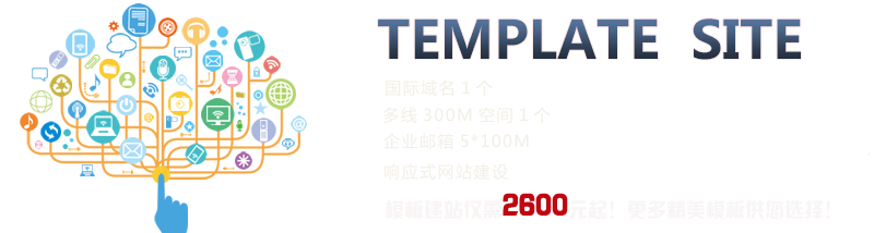 TEMPLATE SITE;國(guó)際域名1個(gè)、多線(xiàn)300M空間1個(gè)、企業(yè)郵箱5*100M、響應(yīng)式網(wǎng)站建設(shè)、模板建站僅需2600元起！更多精美模板供您選擇！